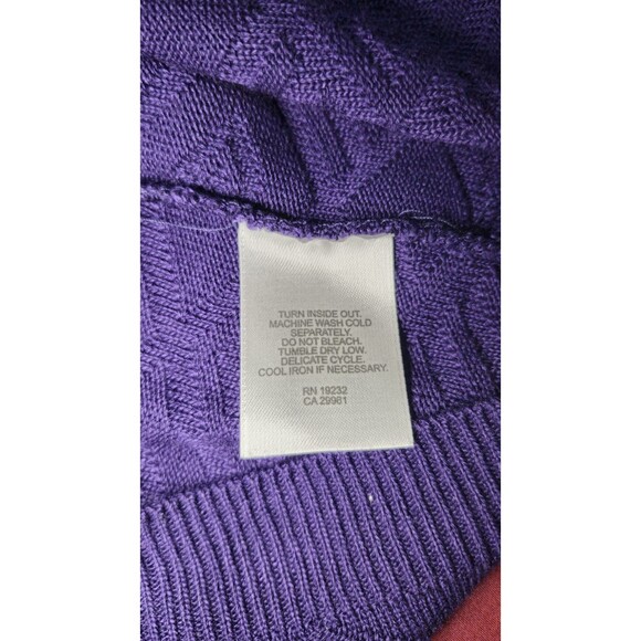 Alfred Dunner Vintage Purple Knit Sweater Small Diamond Mock Neck LS 100%Acrylic - Picture 8 of 8